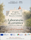 MASSAFRA WORKSHOP DI CERAMICA 27 AGOSTO LAVORAZIONE AL TORNIO MASSERIA COLOMBATO